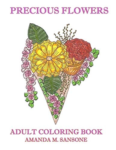 Precious Flowers Adult Coloring Book
