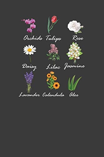 Orchids Tulips Rose Daisy Lilac Jasmine Lavender Calendula Aloe Vintage Botanical Flowers Gardener Gift