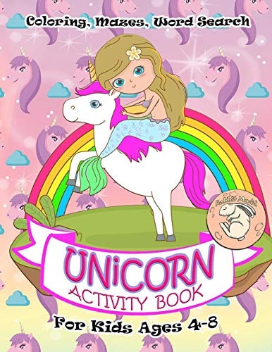 Unicorn Activity Book for Kids Ages 4-8 A Fun Kid Workbook Game For Learning, Coloring, Mazes, Word Search and More!
