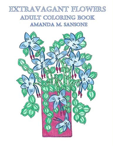 Extravagant Flowers Adult Coloring Book