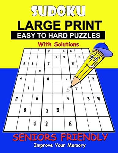 Sudoku Large Print Easy to Hard Puzzles Dare to Challenge: 100 Fun Sudoku with Solutions/Master the Skills of Sudoku for Adults/Seniors - Included Bonus 2 Super Hard Sudoku Puzzles [1 Puzzle Per Page-Ease Eye Straining]