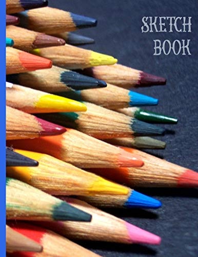 Array of Colored Pencils for Drawing and Coloring Sketch Book