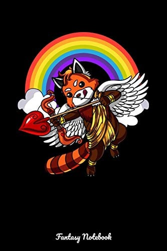 Fantasy Notebook Red Panda Bear Cupid Notebook