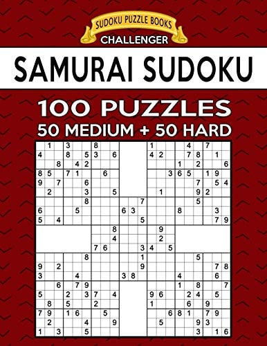 Samurai Sudoku 100 Puzzles 50 Medium + 50 Hard For Advanced Players