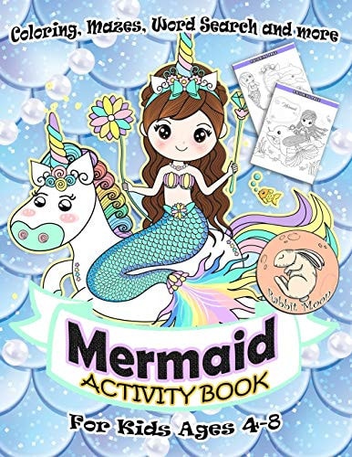 Mermaid Activity Book for Kids Ages 4-8 A Fun Kid Workbook Game For Learning, Coloring, Mazes, Word Search and More ! Mermaid Activity Book
