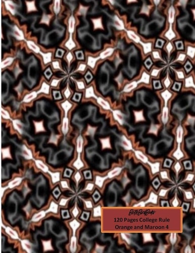 BethBirdBooks 120 Pages College Rule Orange and Maroon 4