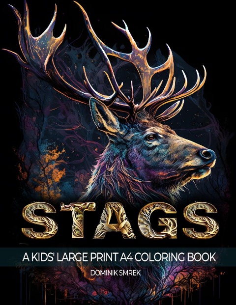 Stags: Large Print Colouring Book