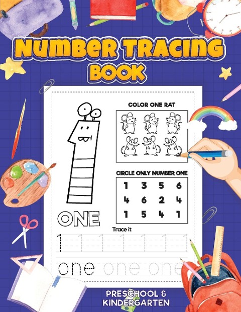 Number Tracing: Preschool Numbers Tracing Math Practice Workbook: Math Activity Book for Kindergarten, Pre K and Kids Ages 3-7 | Tracking numbers from 1 to 20