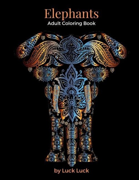 Elephants: Adult Coloring Book