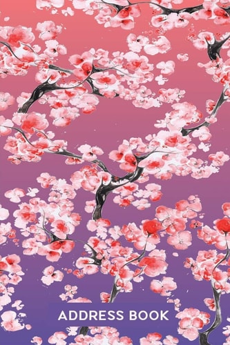 Address Book for Women Address Organizer for Girls Women & Flower Lovers - Pink Cherry Blossom