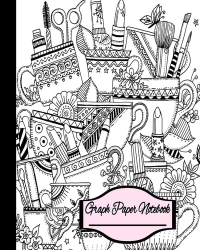 Graph Paper Notebook Cute Cat Cover Graph Notebook, 5x5 Graph 110 Sheets (Large, 8 X 10) Coloring Cover Page and Bonus Back Page, Matte. Science and Math Problem Solving Fashion and Makeup Theme. Color Me!