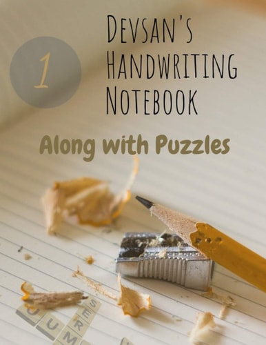 Devsans Handwriting Notebook with Puzzles - 8. 5 X 11 Class Notebook