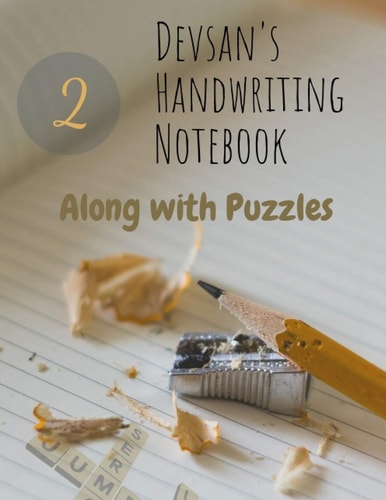Devsan's Handwriting Notebook with Puzzles - 8.5" X 11" Class Notebook - 2
