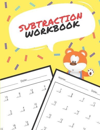 Subtraction Workbook One Page a Day Math Single and Double Digit Subtraction Problem Workbook for Prek to 1st Grade Students