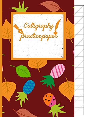 Calligraphy Practice Paper Falu Red Hand Writing Workbook Tropical School, Fruit Punch for Adults & Kids 120 Pages of Practice Sheets to Write In