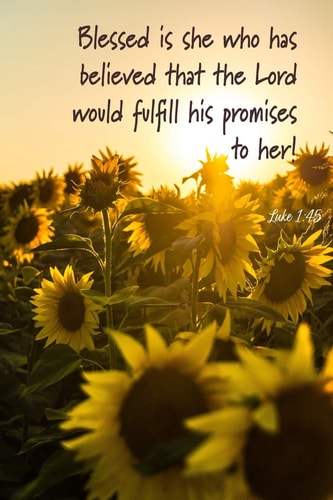 Blessed Is She Who Has Believed That the Lord Would Fulfill His Promises to Her! Luke 1:45