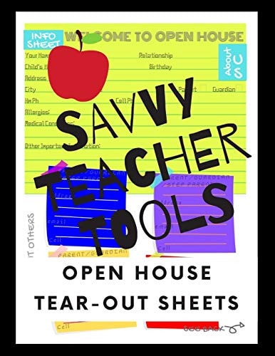 Savvy Teacher Tools Open House Tear-Out Info Sheets With Transportation, Supplies List & More