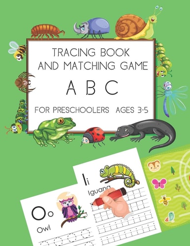 Tracing Book And Matching Game ABC For Pre-Schoolers Age 3-5 Toddlers Color Book