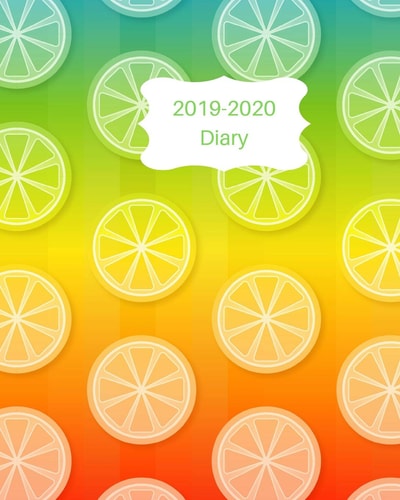 2019-2020 Diary 8x10 Day to a Page Academic Year Diary, Notes, to Do List & Priorities on Each Page. Orange, Lemon & Lime Cover Design