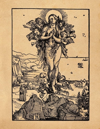 Art Notebook The Ecstasy of St. Mary Magdalene - Albrecht Durer Art College Ruled Notebook 110 Pages