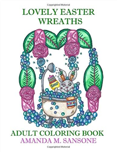 Lovely Easter Wreaths Adult Coloring Book