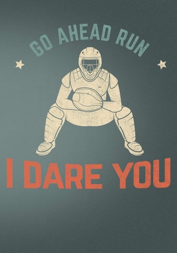Go Ahead Run I Dare You Retro Vintage Baseball Scorebook