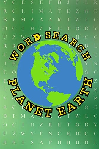 Word Search Planet Earth Fun Activity Themed World Puzzle Book For Kids And Adults Word Finder Workbook Green Cover Travel Size