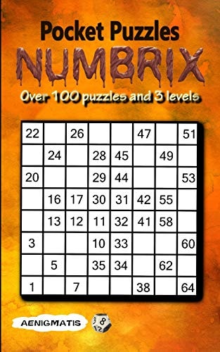 Pocket Puzzles Numbrix 3 Levels: Easy, Medium and Hard