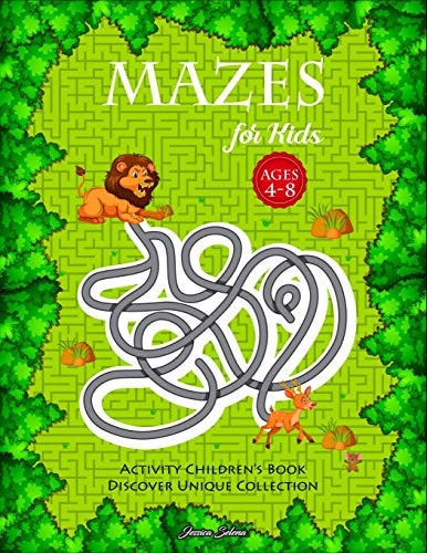 Mazes for Kids for Age 4-8 Activity Children's Book Discover Unique Collection