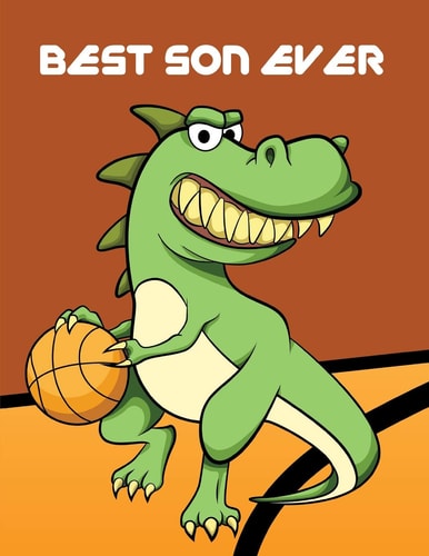 Best Son Ever Personalised Dinosaur Sketchbook Notebook For Writing Drawing Doodling Sketching With Dinosaur Colouring Pages