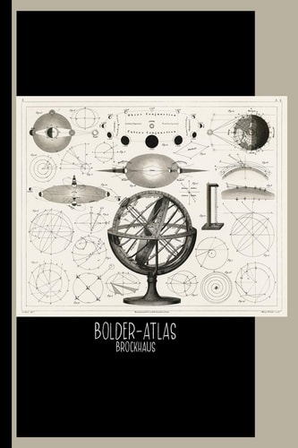 Bolder-Atlas by Brockhaus, Printed in 1849 : Sketch Book Antique Drawing of Vintage Astrological Spheres and Charts and Diagrams / Gallery and Museum Art