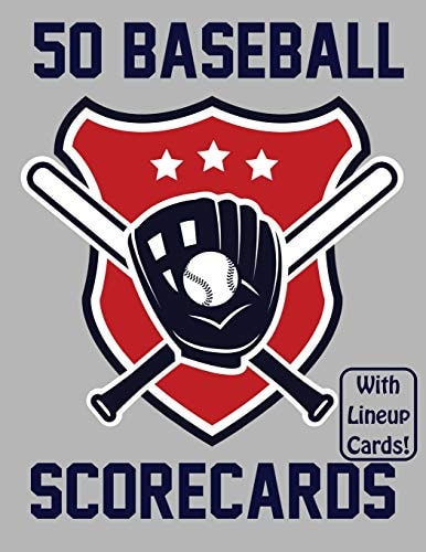 50 Baseball Scorecards With Lineup Cards 50 Scorecards For Baseball Games