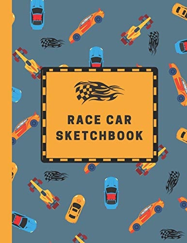 Race Car Sketchbook Large Sketchbook with Bonus Coloring Pages 8. 5 X 11, Drawing, Doodling and Coloring (Kids Drawing Books)