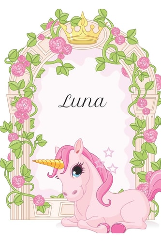 Luna Diario de Unicornios Para Niñas, Regalo Personalizado