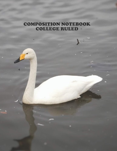 Composition Notebook College Ruled High School, Swan Bird, College, Animal, Nature Cover, Cute Composition Notebook, College Notebooks, Girl Boy School Notebook, Composition Book, 8.5 Inch X 11 Inch 104 Pages