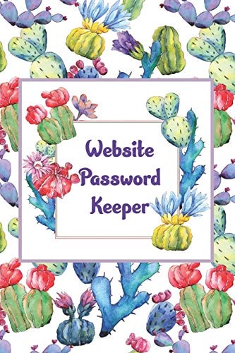 Website Password Keeper Colorful Cacti Book To Keep Your Internet Passwords Safe For Social Media Accounts, Bills and Other Online Accounts