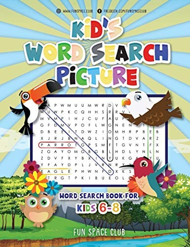 Kid's Word Search Picture Word Search Book For Kids 6-8