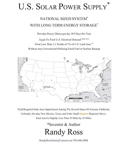U.S. Solar Power Supply National System with Long Term Storage Provides Power 24/365 Equal To U.S. Electrical Demand From 1.2 Tenths of 1% of U.S. Land Area Without Any Conventional Polluting Backup
