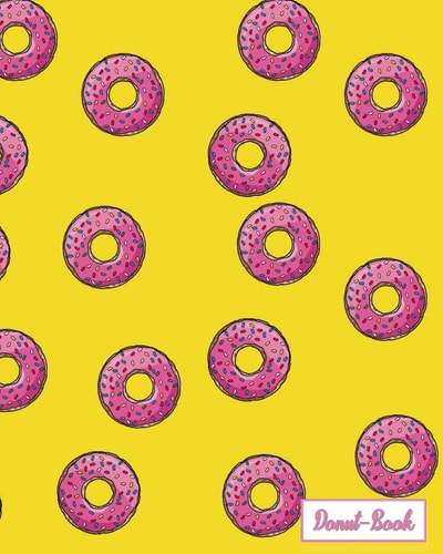Donut-Book Yellow Background Pink Donut Print