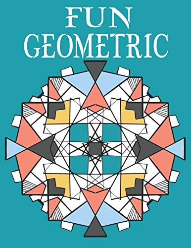 Fun Geometric Adult Coloring Book for Adults Relaxation and Stress Relieve.