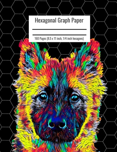 Hexagonal Graph Paper Organic Chemistry & Biochemistry Notebook, Vibrant Eurasier Dog Cover, 160 Pages (8. 5 X 11 Inch, 1/4 Inch Hexagons)