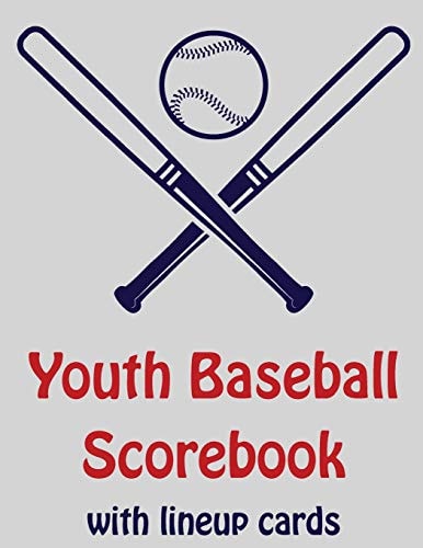 Youth Baseball Scorebook With Lineup Cards 50 Scorecards For Baseball and Softball
