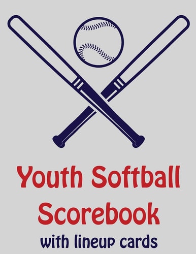 Youth Softball Scorebook With Lineup Cards 50 Scorecards For Baseball and Softball