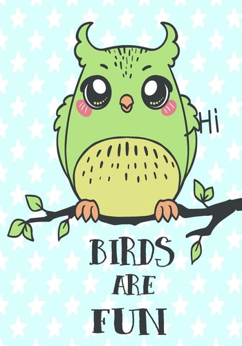 Birds Are Fun Coloring Book for Kids.