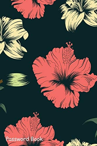 Password Book Include Alphabetical Index With Black Seamless Floral Pattern