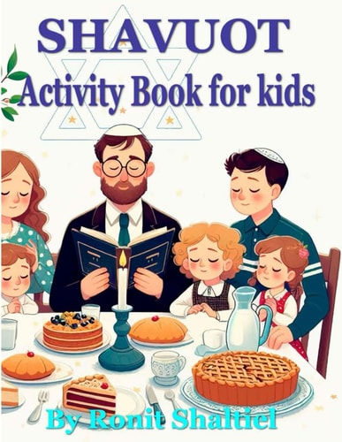 Shavuot Activity Book for Kids Coloring Pages and Hidden Words Game.
