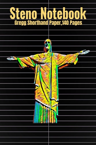 Steno Notebook Gregg Shorthand Paper,140 Pages With Jesus Christ Cover, 6 X 9 Inches (15 X 23 Cm)