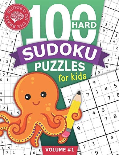 100 Hard Sudoku Puzzles for Kids Educational Brain Games for Children | Helps Build Logic, Deductive Thinking, and Reasoning Skills | Challenging 9x9 Grids One Per Page
