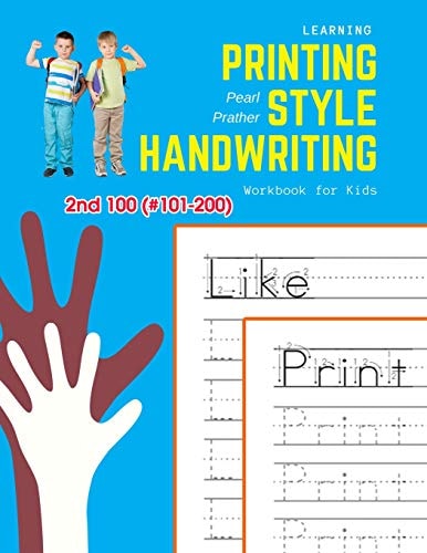 Learning Printing Style Handwriting Workbook for Kids Practice and Review 2nd 100 (#101-200) Fry Sight Words Book
