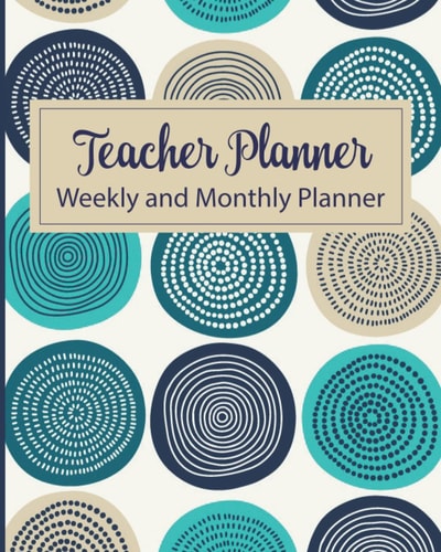 Teacher Planner Weekly and Monthly Planner Undated Academic Year Calendar Lesson Planner and Organizer with Rose Gold and White Cover, Includes Adult Coloring Pages for Maximum Stress Relief While Planning Your School Year!
